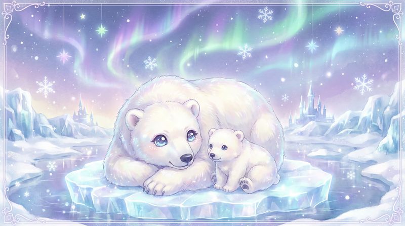 每日大赛北极熊母子极光视频